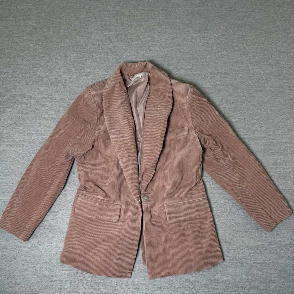 Women's Corduroy Blazer Small Pink Jacket Estophe Studios Button Preppy Y2K